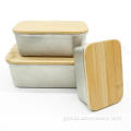 Airtight Lunch Box Nesting Bamboo Lid Stainless Steel Food Storages Set Manufactory